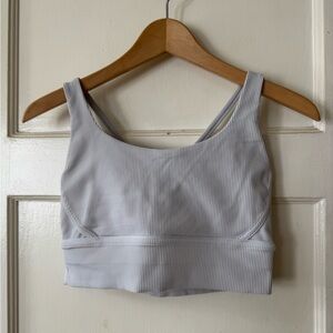 Lululemon | Women's ‘Energy’ Ribbed Gray Longline Sports Bra sz 8